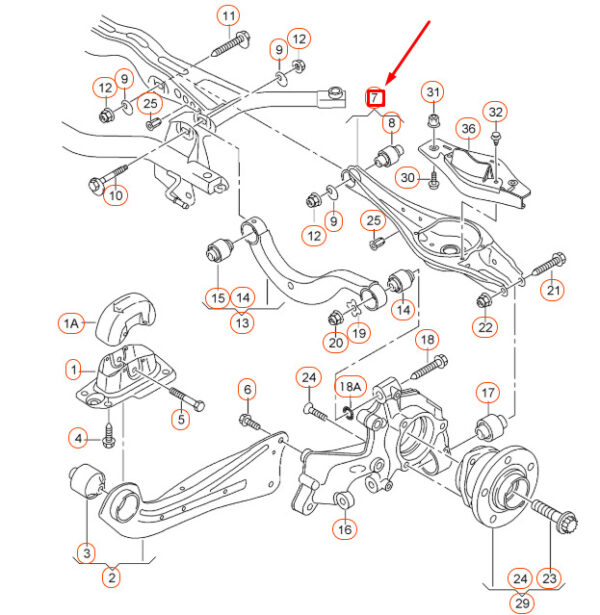 5Q0505311D - NEW AUDI A1 8X REAR LOWER WISHBONE CONTROL ARM 5Q0505311D ORIGINAL