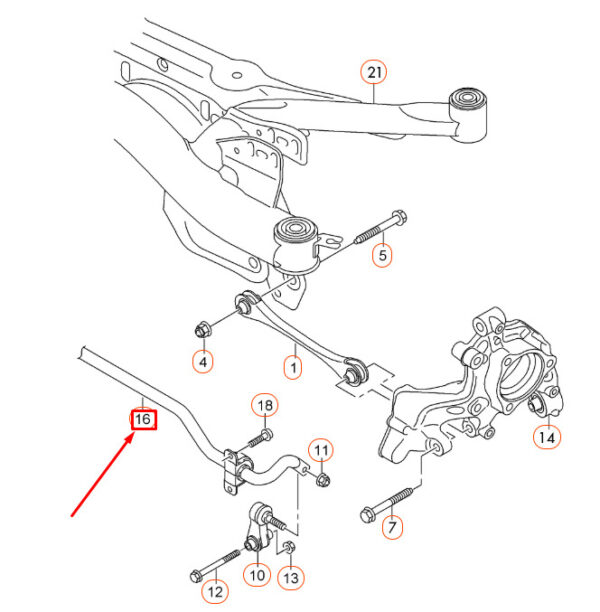 5Q0511305BE - NEW AUDI A3 8V REAR ANTI ROLL BAR 5Q0511305BE ORIGINAL