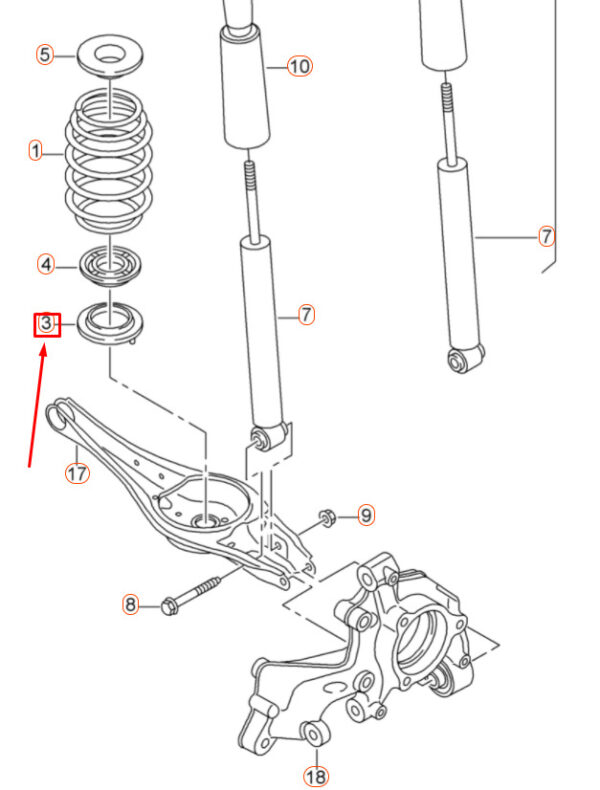 5Q0512297D - NEW AUDI A1 MK1 REAR AXLE COIL SPRING CUSHION 5Q0512297D ORIGINAL