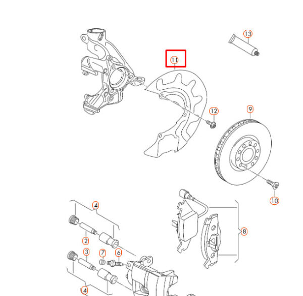 5Q0615312D - NEW AUDI A1 8X FRONT BRAKE DISC RIGHT PROTECTION PLATE 5Q0615312D OEM