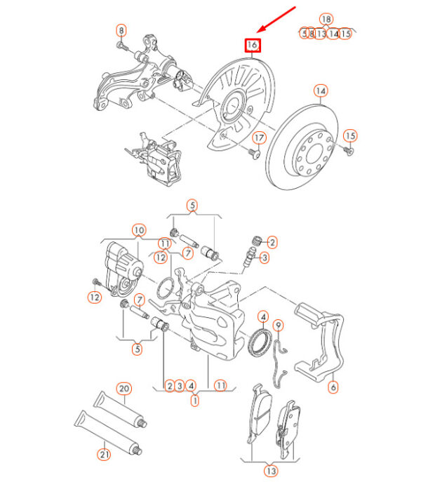5Q0615611F - NEW AUDI A3 8V REAR LEFT BRAKE DISC PROTECTION COVER PLATE 5Q0615611F ORIGINAL