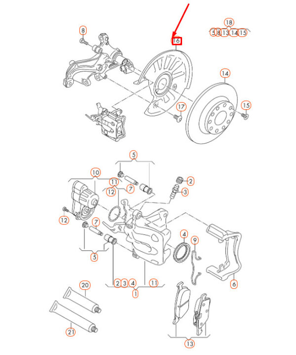 5Q0615612F - NEW AUDI A3 8V REAR RIGHT BRAKE DISC PROTECTION COVER PLATE 5Q0615612F OEM