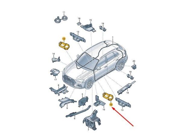 5Q0937545 - AUDI Q3 F3 A-Pillar Connector Housing Bracket 5Q0937545 NEW GENUINE