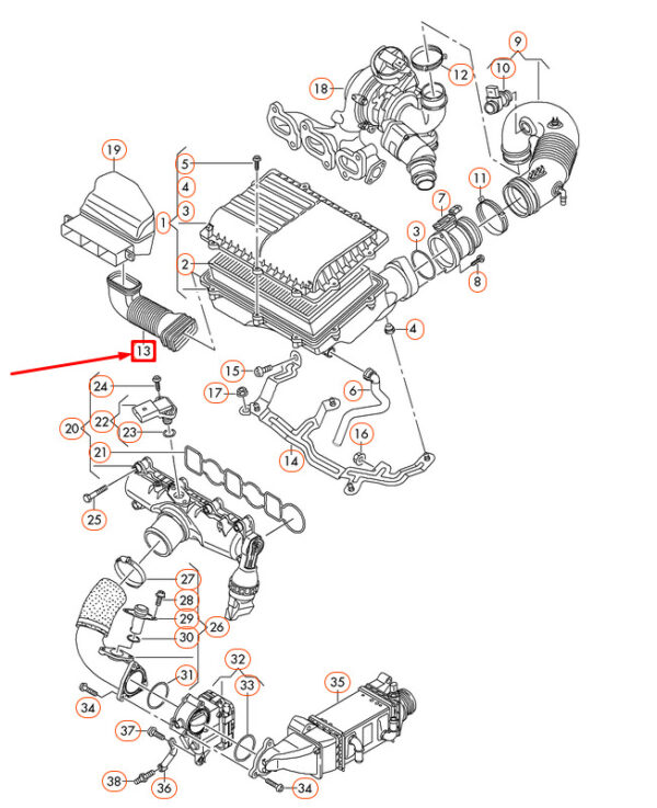 6C0129618B - NEW AUDI A1 8X INTAKE DUCT 6C0129618B