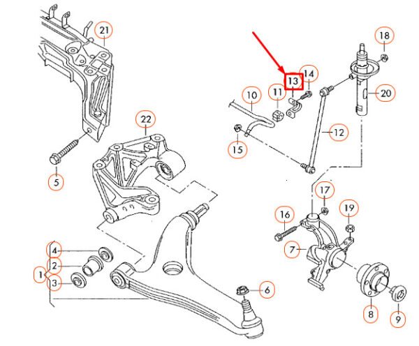 6Q0411333A - Audi A2 8z stabilizer terminal front left 6Q0411333A NEW REAL