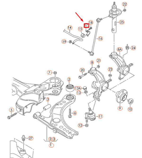 6Q0411333B - NEW AUDI A1 MK1 HEAD GUIDE LEFT CLAMP 6Q0411333B ORIGINAL