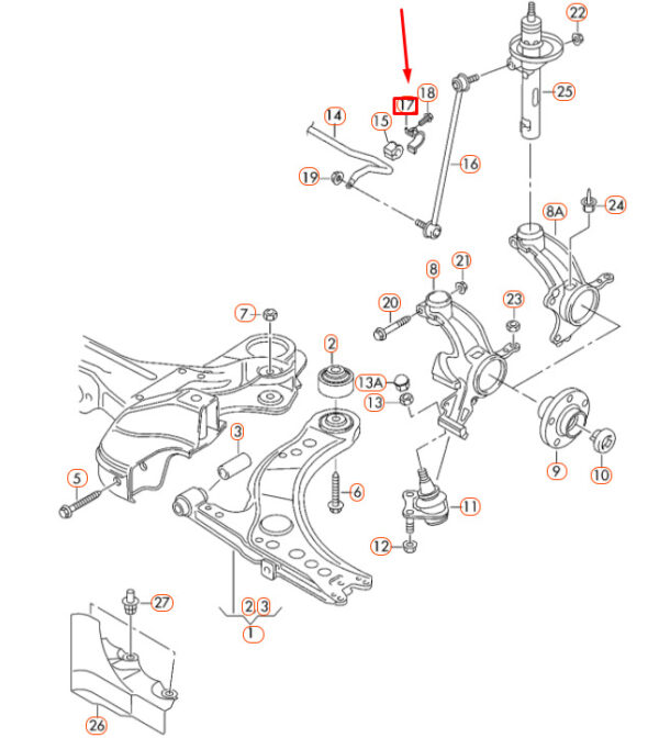 6Q0411334B - NEW AUDI A1 MK1 HEAD GUIDE RIGHT CLAMP 6Q0411334B ORIGINAL