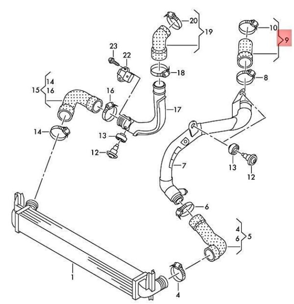 6R0145828C - NEW AUDI SEAT A1 IBIZA ST 8X1 8XA 6J1 6J5 6J8 CONNECTING HOSE 6R0145828C