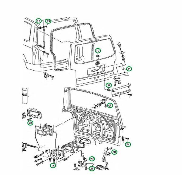 7E0898617 - NEW VW CAMPMOBILE TYP2 TRANSP. LT 1 SET ATTACHMENT PARTS 7E0898617 ORIGINAL