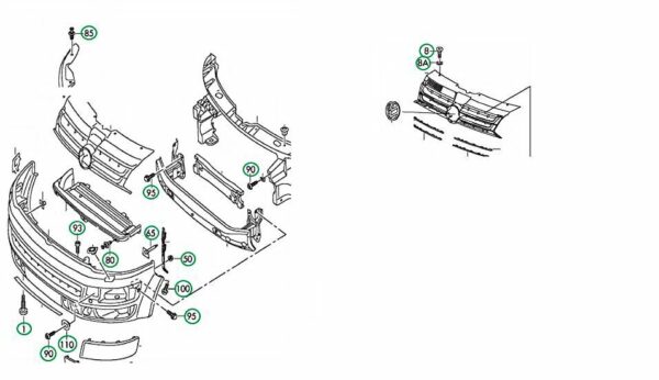 7E0898623 - NEW VW CAMPMOBILE TYP2 TRANSP. LT 1 SET ATTACHMENT PARTS 7E0898623 ORIGINAL