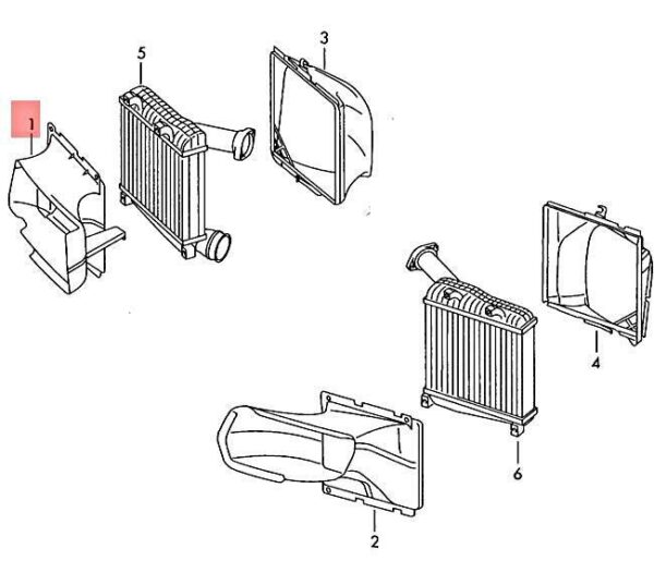 7L6117336A - NEW VW TOUAREG 7L6 7LA AIR GUIDE FOR CHARGE AIR COOLER RIGHT 7L6117336A ORIGINAL