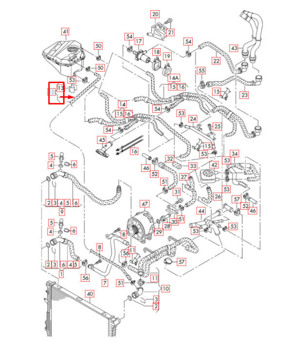 7L6122447BE - NEW AUDI Q7 4L EXPANSION TANK COOLANT PIPE HOSE 7L6122447BE 2015OEM