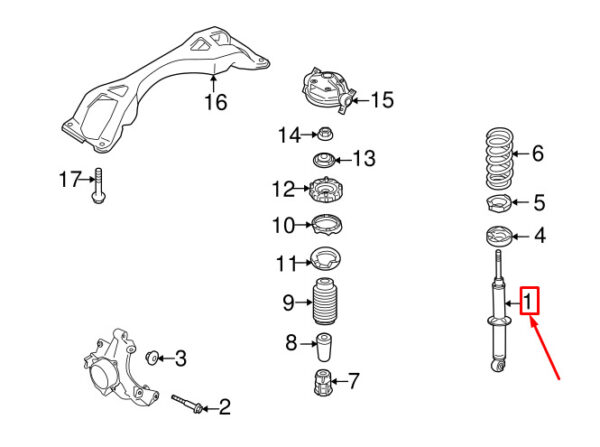 7L8513029K - NEW AUDI Q7 4L REAR SHOCK ABSORBER 7L8513029K ORIGINAL