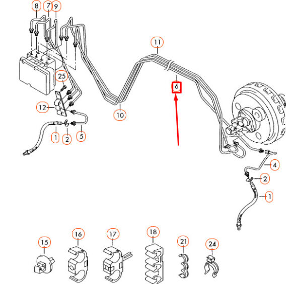 7L8614727H - NEW AUDI Q7 4L FRONT LEFT BRAKE LINE LHD 7L8614727H ORIGINAL