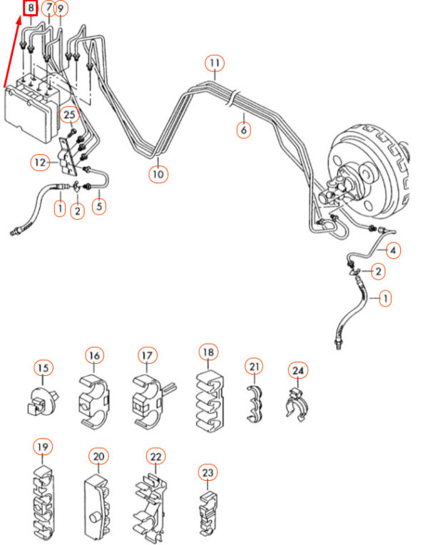 7L8614729A - NEW AUDI Q7 4L FRONT HYDRAULIC TO JUNCTION REAR BRAKE LINE 7L8614729A ORIGINAL