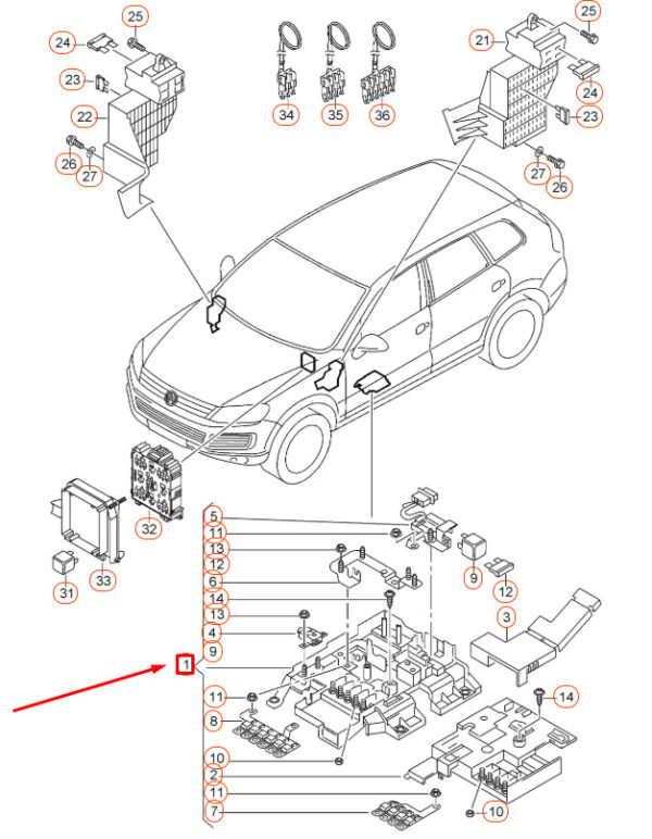 7P0937548F - NEW AUDI Q3 8U MAIN FUSE SOCKET 7P0937548F ORIGINAL