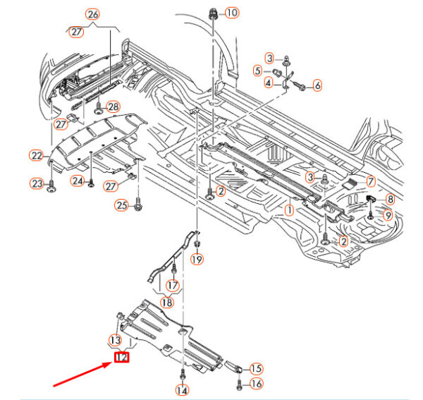 7P6825231D - NEW AUDI Q7 4L CENTER UNDERBODY NOISE INSULATION 7P6825231D OEM