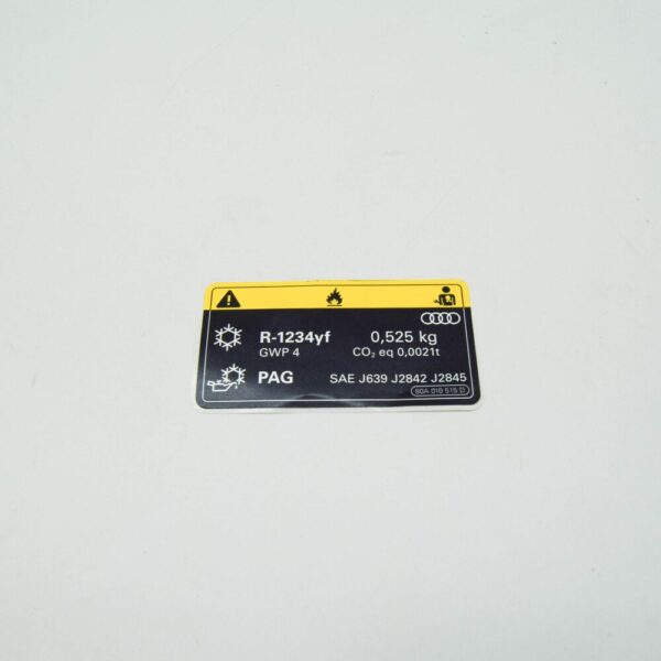 80A010515D - Audi Q5 FY 80A Air Conditioner Sticker Label 80A010515D NEW GENUINE