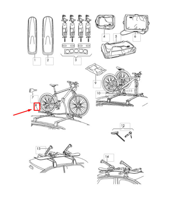 80A071128 - NEW AUDI Q5 FY BICYCLE CARRIER 80A071128 ORIGINAL