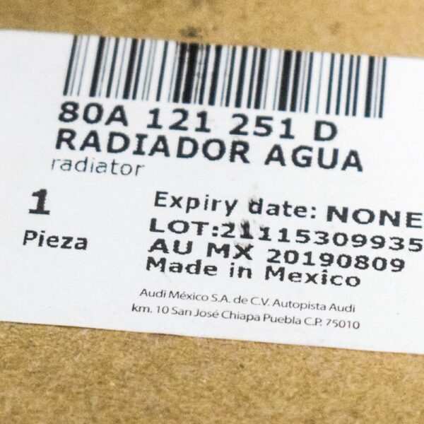 80A121251D - Audi Q5 80A Cooler 80A121251D NEW