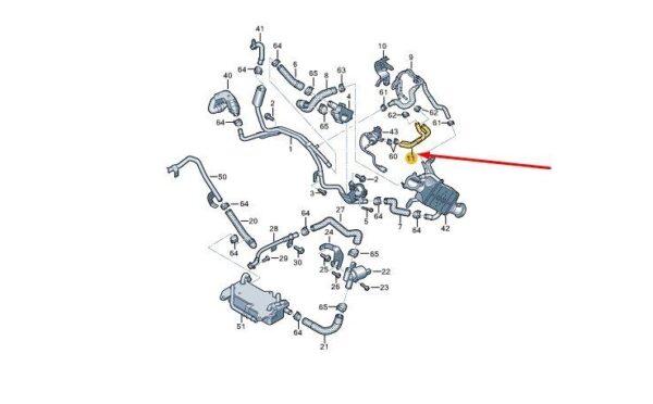 80A122061L - AUDI Q5 FY Coolant Hose Pipe 80A122061L NEW GENUINE