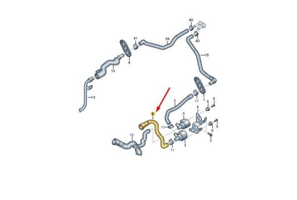 80A122073G - AUDI Q5 FY Coolant Hose 80A122073G NEW GENUINE