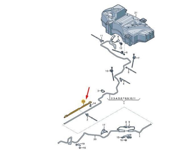 80A131035D - AUDI Q5 FY Rear Reducing Agent Transfer Line Bracket 80A131035D NEW GENUINE