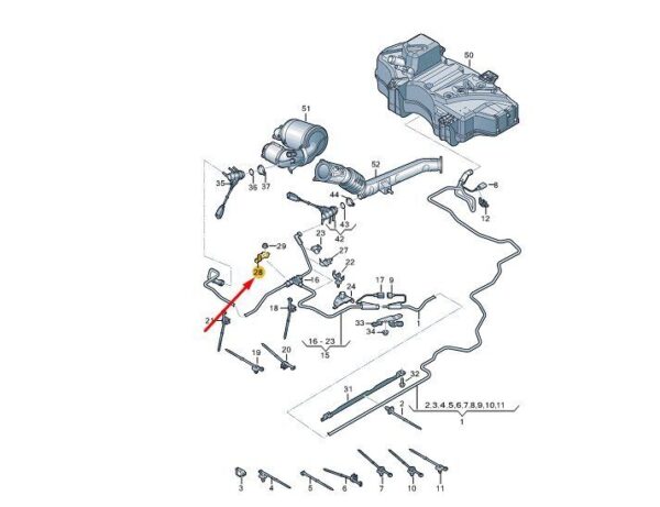 80A131561B - AUDI Q5 FY Adblue Transfer Line  Bracket 80A131561B NEW GENUINE