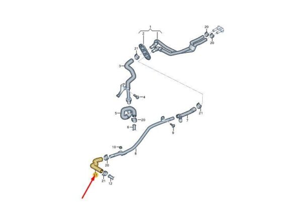 80A265355C - AUDI Q5 FY Coolant Hose Pipe 80A265355C NEW GENUINE