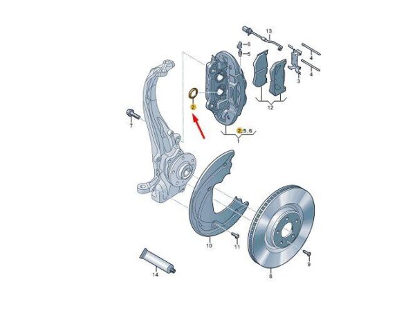 80A698472 - AUDI Q5 FY Front Brake Caliper Gasket Set 80A698472 NEW GENUINE