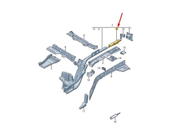 80A803502ASTL - AUDI Q5 FY Rear Right Side Member 80A803502DSTL NEW GENUINE