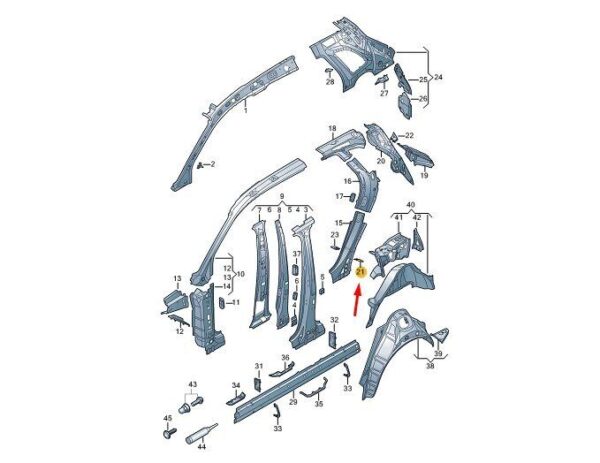 80A805313 - AUDI Q5 FY D-Pillar Partition 80A805313 NEW GENUINE