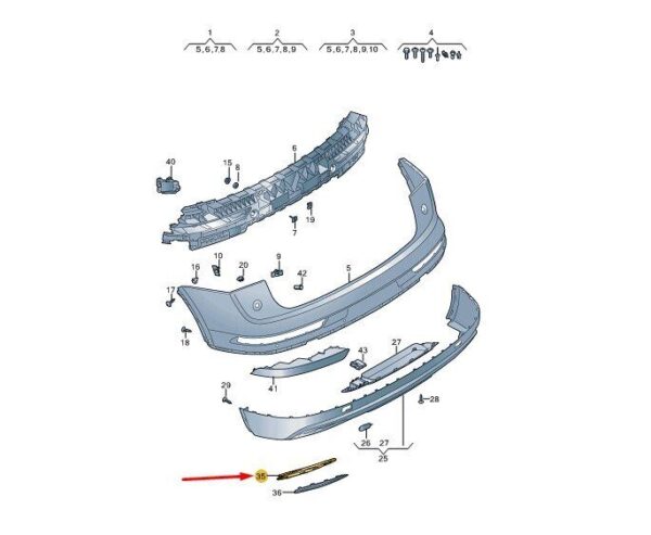 80A807320 - AUDI Q5 FY Rear Bumper Right Closing Element 80A807320 NEW GENUINE