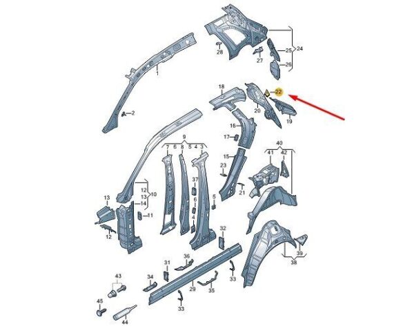 80A809801 - AUDI Q5 FY D-Pillar Partition 80A809801 NEW GENUINE