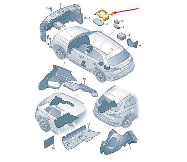 80A863876A - AUDI Q5 FY Automatic Gearbox Selector Housing Damper80A863876A NEW GENUINE