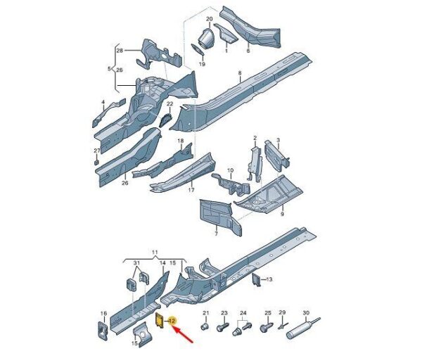 80A864733 - AUDI Q5 FY Left Side Member Sound Absorber 80A864733 NEW GENUINE