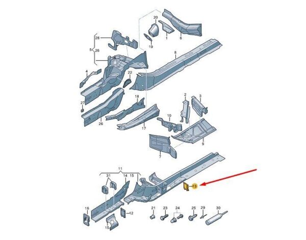 80A864741 - AUDI Q5 FY Side Member Sound Absorber 80A864741 NEW GENUINE