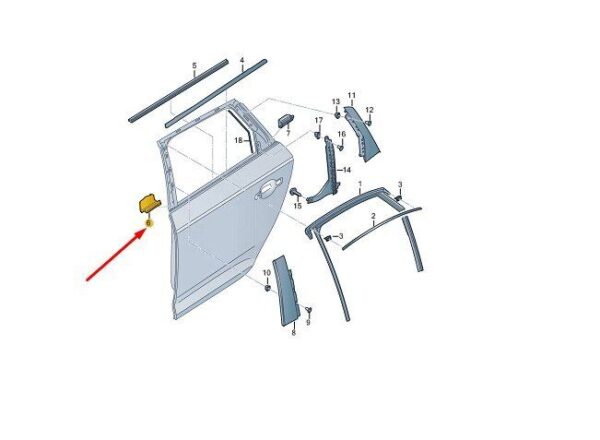 80A867416 - AUDI Q5 FY Rear Right Door Seal 80A867416 NEW GENUINE