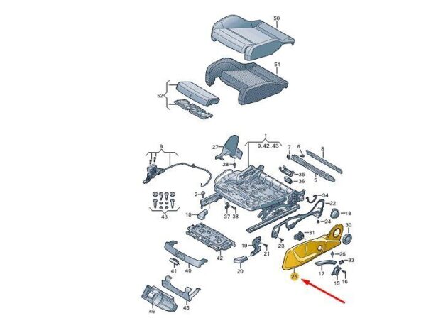80A881325L4PK - AUDI Q5 FY Front Left Seat Outer Frame Trim 80A881325L4PK NEW GENUINE