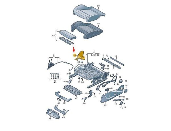 80A881328MG6 - AUDI Q5 FY Front Right Seat Left Inner Frame Trim 80A881328MG6 NEW GENUINE