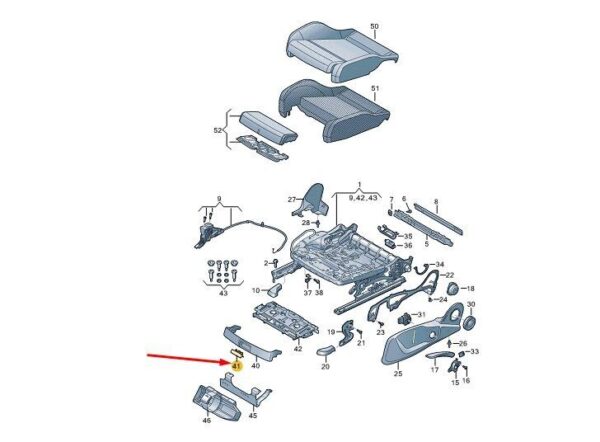 80A882609MG6 - AUDI Q5 FY Front Left Seat Adjustment Handle 80A882609MG6 NEW GENUINE