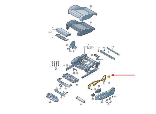 80A882634C - AUDI Q5 FY Front Right Seat Frame Trim Panel Bracket 80A882634C NEW GENUINE