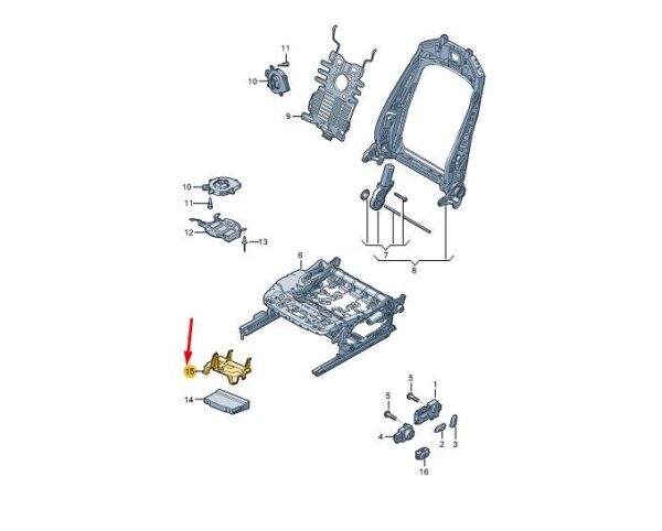 80A959730 - AUDI Q5 FY Front Right Seat Control Unit Retainer RHD 80A959730 NEW GENUINE