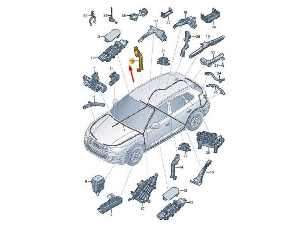 80A971822A - AUDI Q5 FY Right Cable Guide 80A971822A NEW GENUINE