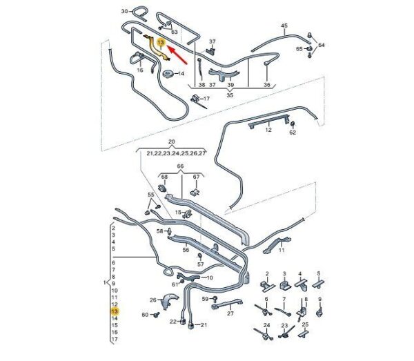80A971824AC - AUDI Q5 FY Battery Cable Guide 80A971824AC NEW GENUINE