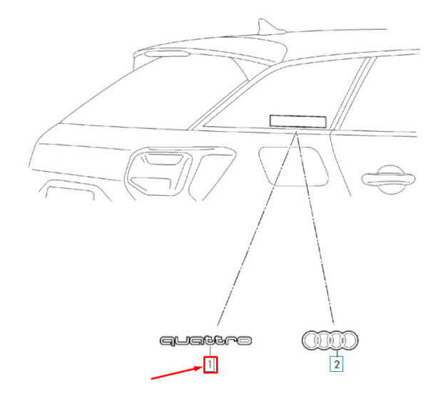 81A064317Y9B - Audi Q2 C-Blade decorative film rear 81A064317Y9B NEW ORIGINAL