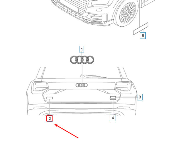 81A853741A - AUDI Q2 REAR EMBLEM 81A853741A2ZZ NEW GENUINE