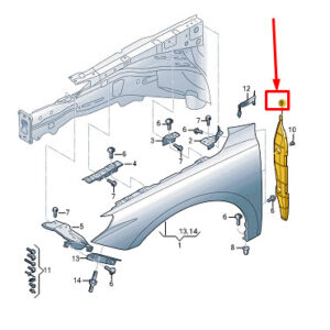 82A821112 - Audi A1 GB fender front right end element 82A821112 NEW ORIGINAL