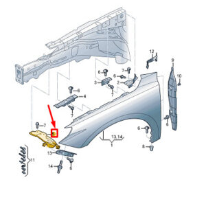 82A821136 - AUDI A1 GB Front Right Fender Holder 82A821136 NEW GENUINE