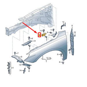 82A821327 - Audi A1 GB fender holder front left 82A821327 NEW ORIGINAL